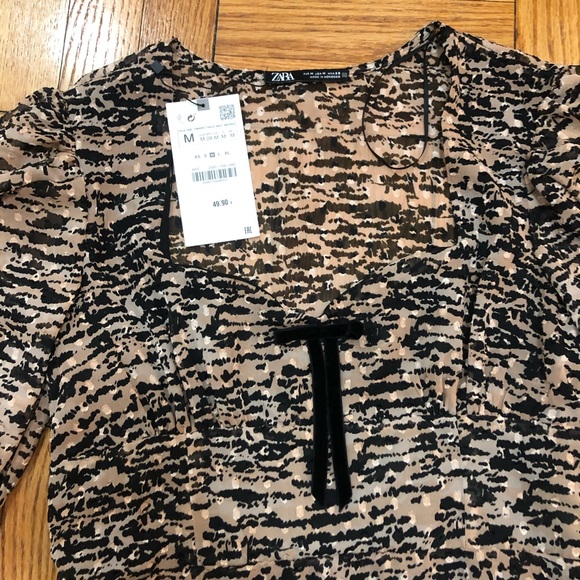 NWT- ZARA Animal Print Mini Dress - Picture 4 of 7